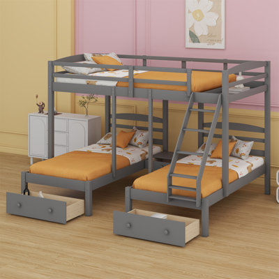 Triple Bunk Bed With Drawers