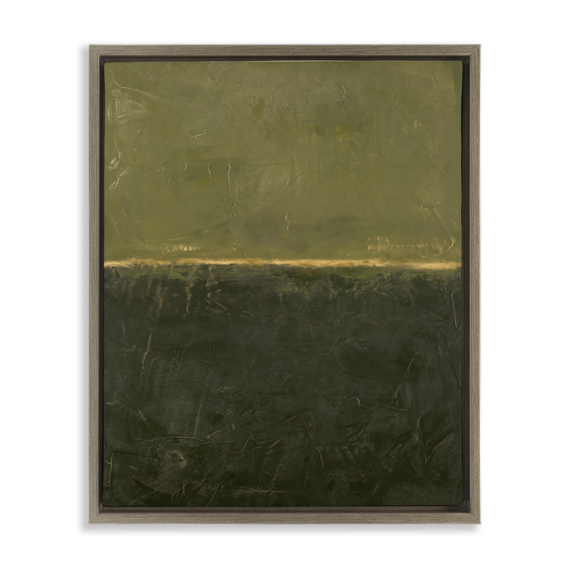 Art mural sur toile flottant abstrait vert rustique, design par Design Fabrikken, H 21 po x l 17 po