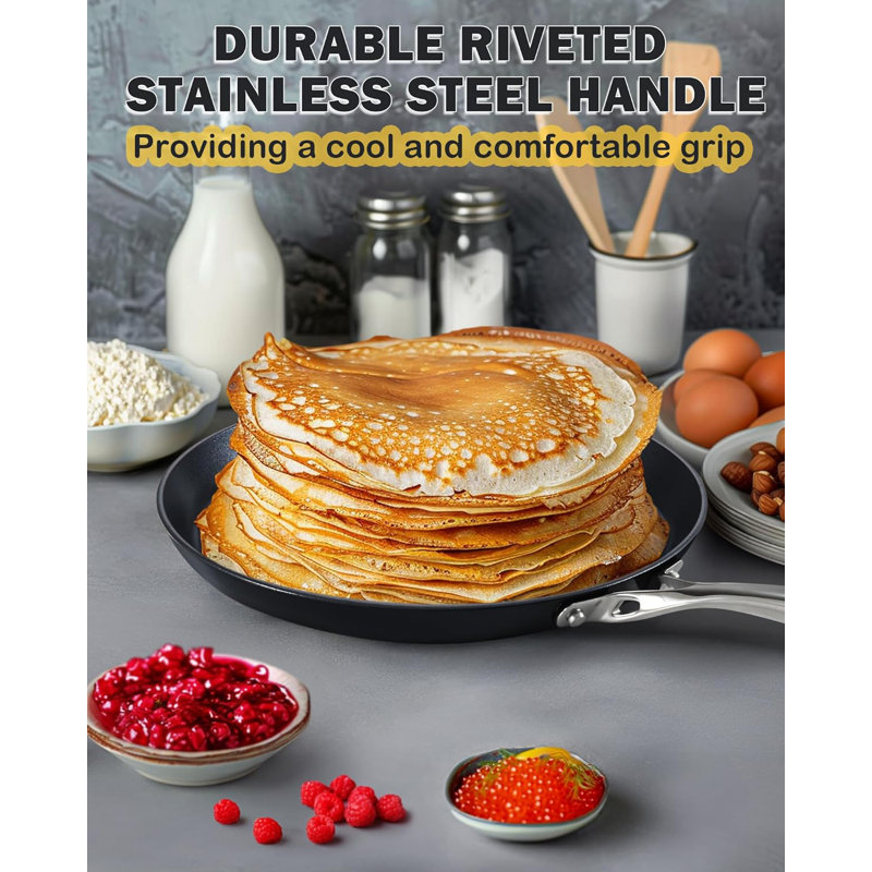 10.5-Inch Black Hard Anodized Nonstick Crepe Pan