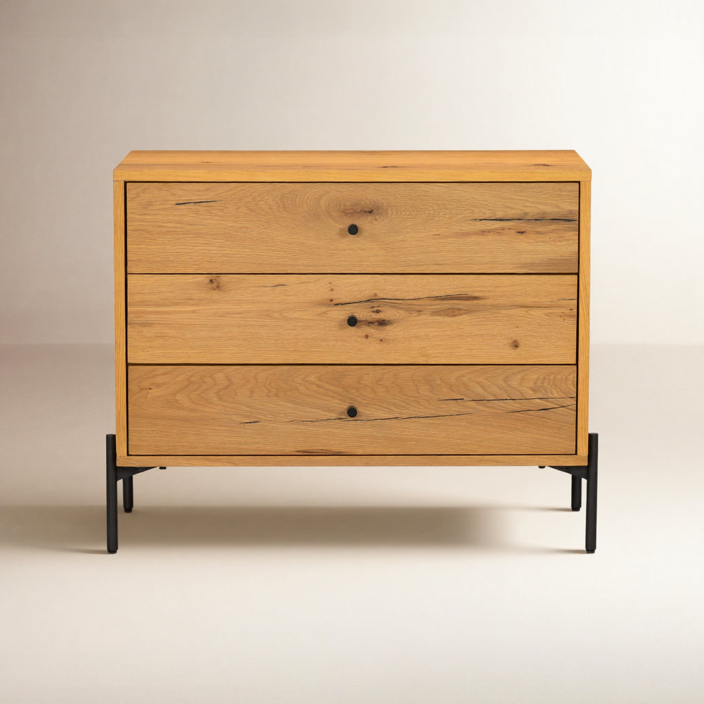 Aceton Oak Nightstand, Light Oak Resin