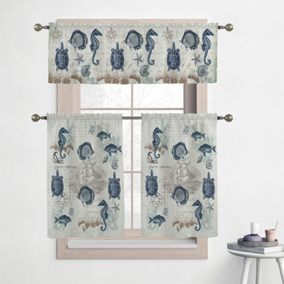 Seaside Postcard Tailored Kitchen Curtain