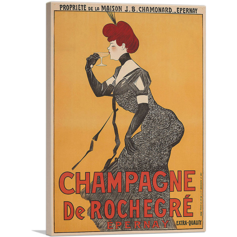 «Champagne De Rochegre Epernay 1902» par Leonetto Cappiello, reproduction d'art sur toile tendue