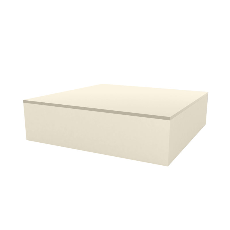 Jut Plastic Coffee Table, Ecru, 47.25" W x 47.25" L x 12.5" H