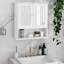 Elegant Bathroom Wall Cabinet With Double Mirror Doors - Space Saving Design White Painted Adjustable Interior Shelves Assembly Required Modern & Stylish Shelf Options Needed