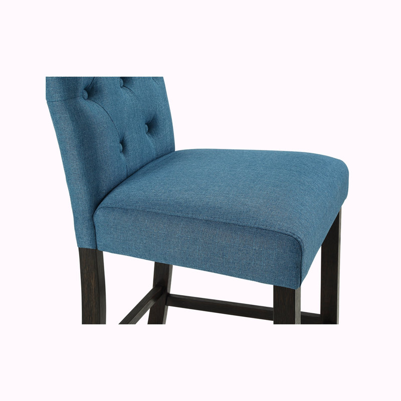 Tabouret de comptoir Caprisha, Bleu, 45", Noir