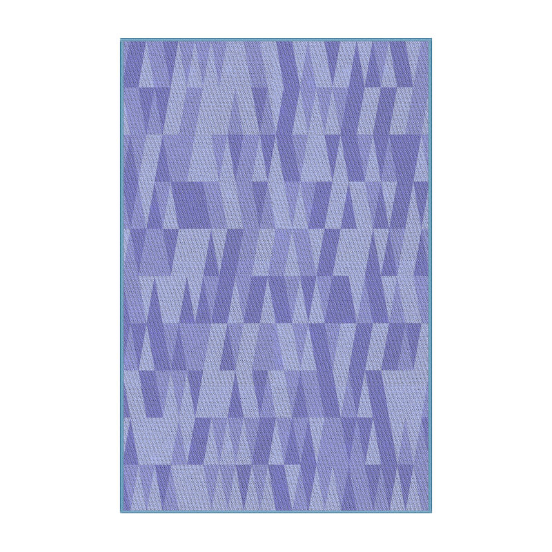 Tapis 100% lavable à la machine à motif Pat72blu, Rectangle de 2 pi x 3 pi