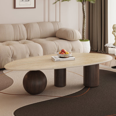 Minimalist Faux Marble Coffee Table, Luxury Irregular Design With Stainless Steel Legs For Modern Living Rooms