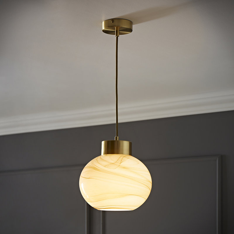 1 - Light Brushed Gold Pendant, No