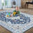 Washable Area Rug for Living Room, Bedroom, Dining, Vintage, Non-Slip, Stain-Resistant, Grey-591312593