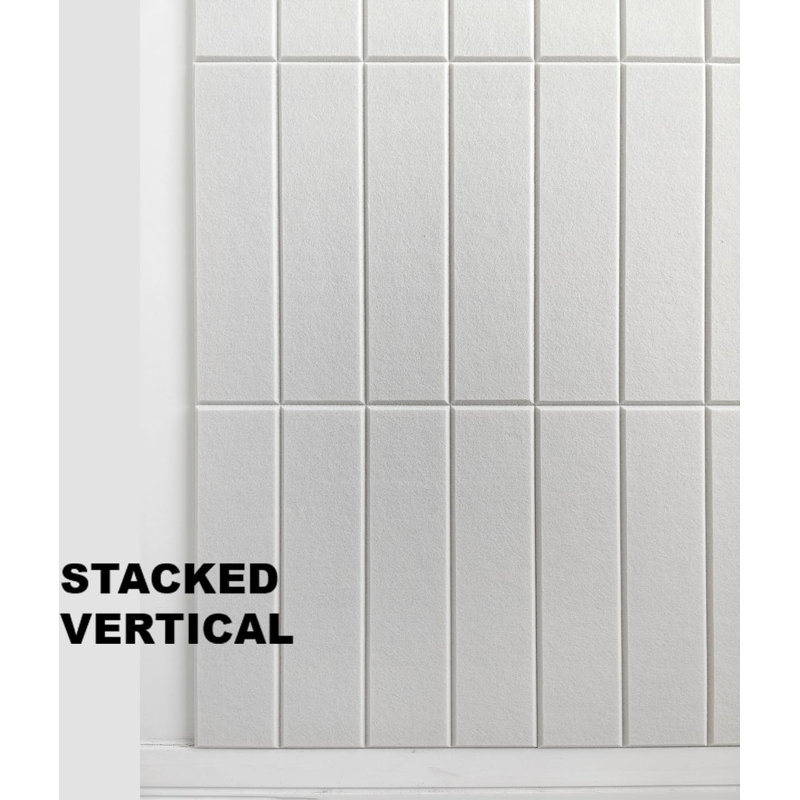 Warm White Large Felt Wall Tiles with Removable Adhesive Tabs