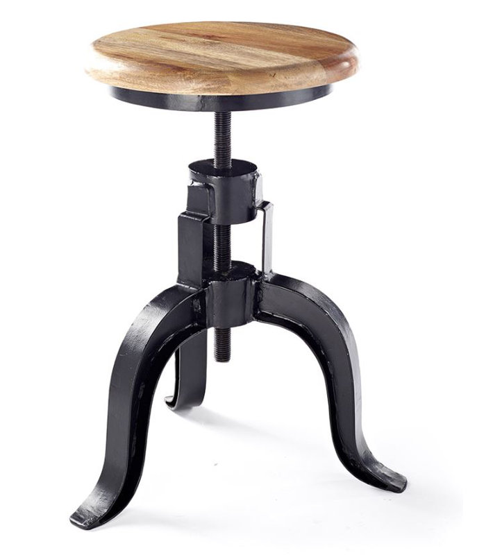 Adelene Adjustable Height Counter Stool with Metal Frame