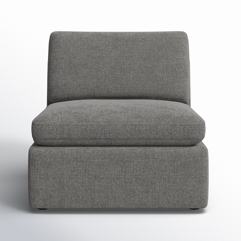 Winfree 34'' Upholstered Armless Chair For Sectional Sofa, Gray