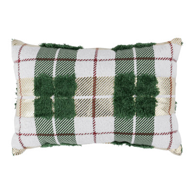 Holiday Plaid Cotton Throw Pillow