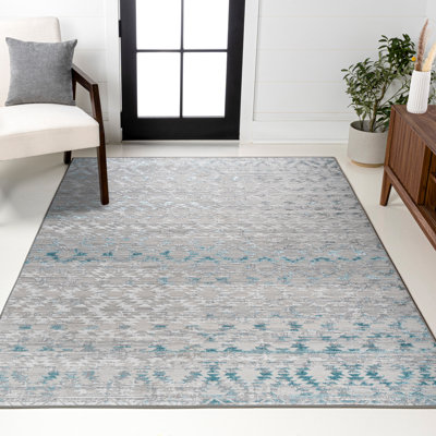 Tapis gris / turquoise Gehlert