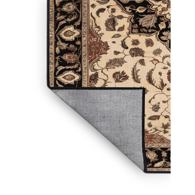 Tapis brun lavable à la machine, Carré 5 pi