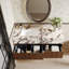 Armoire de salle de bain de luxe moderne 48 po avec plateau en pierre frittée, meuble-lavabo flottant avec tiroir en U
