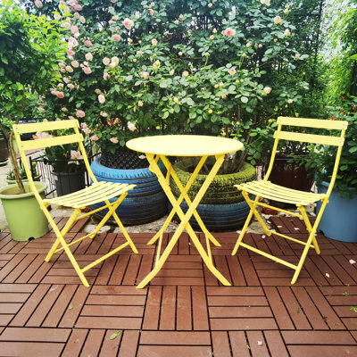 Ensemble bistro 3 pièces de table ronde pliable et chaises