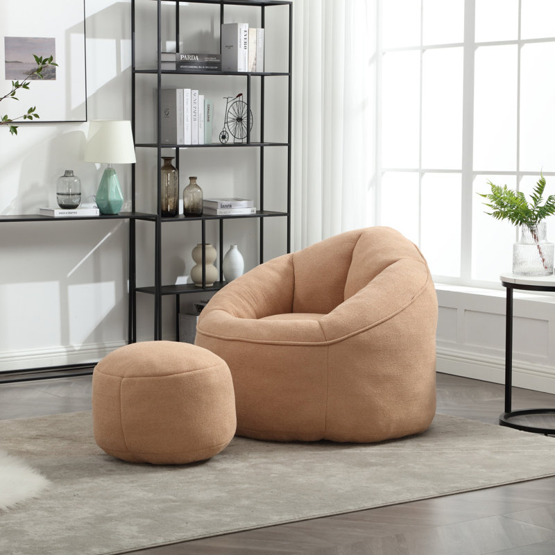 Fauteuil à billes Bedding, Velours havane