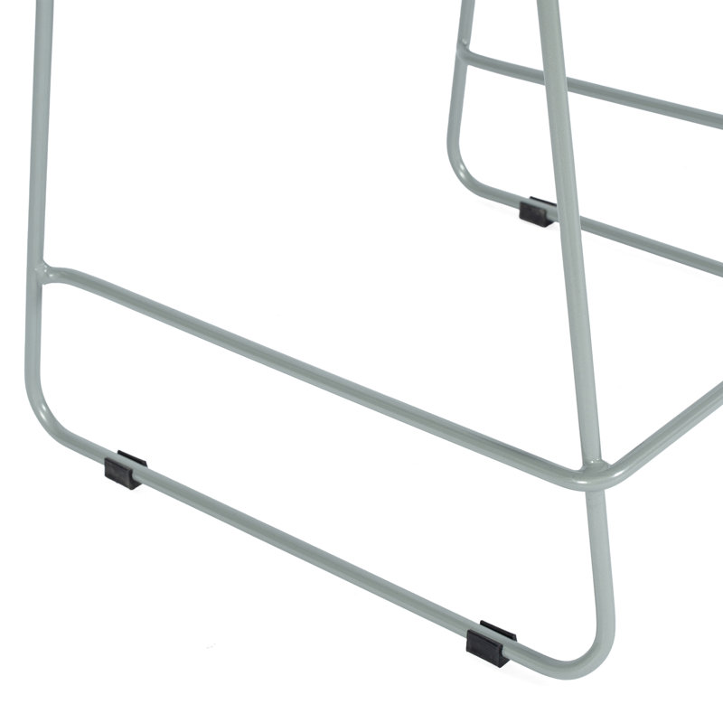 Tabouret de bar empilable avec dossier ventilé et repose-pieds intégré, Bleu / argent, 3