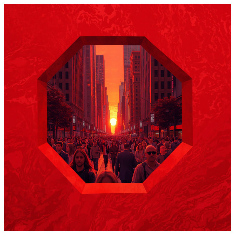 Édredon Red City Sunset, Très grand lit