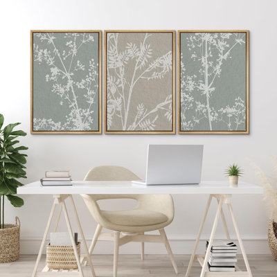 "Pastel Watercolor Wildflower", reproduction sur toile 3 pièces