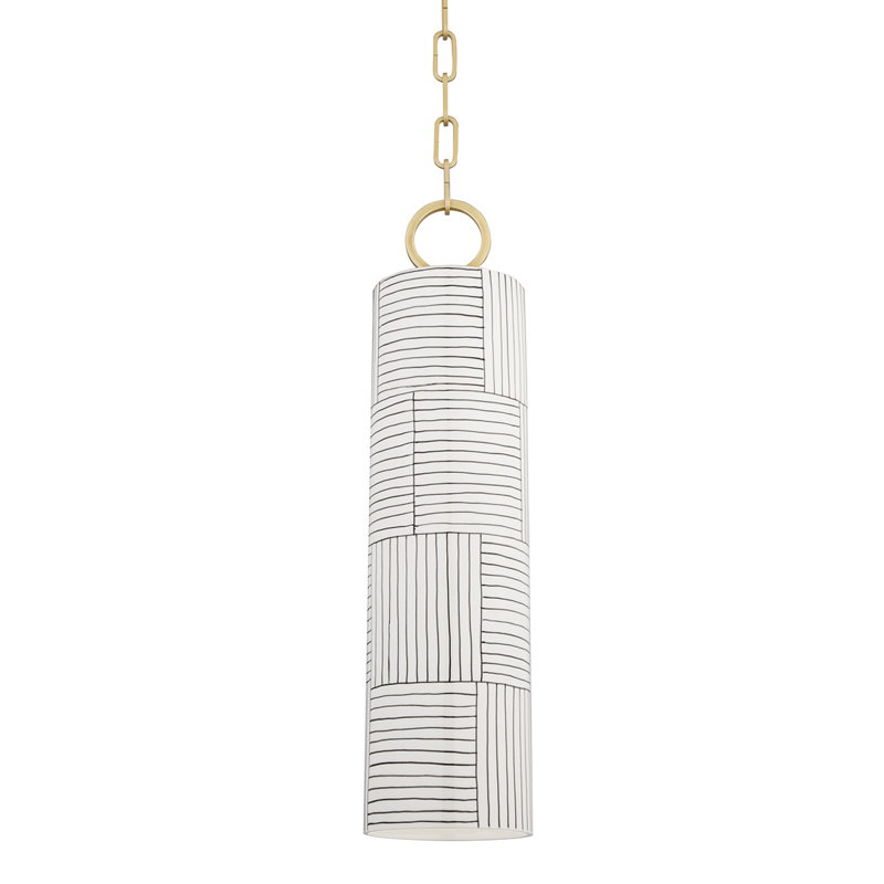 Brookville 1 - Light Pendant, Stripe Combo Ceramic