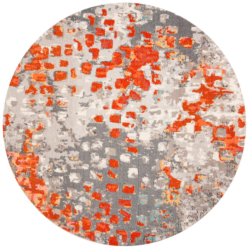 Adelita Abstract Area Rug, Round 122 cm
