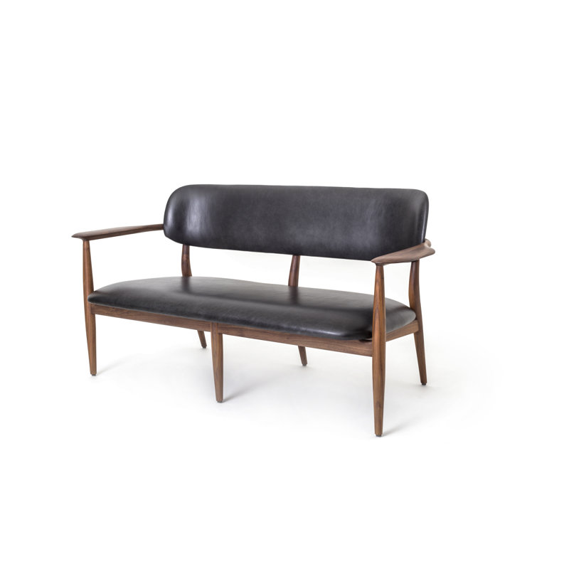 Slow Upholstered Bench, Dark Brown Oak, Steelcut Trio 796