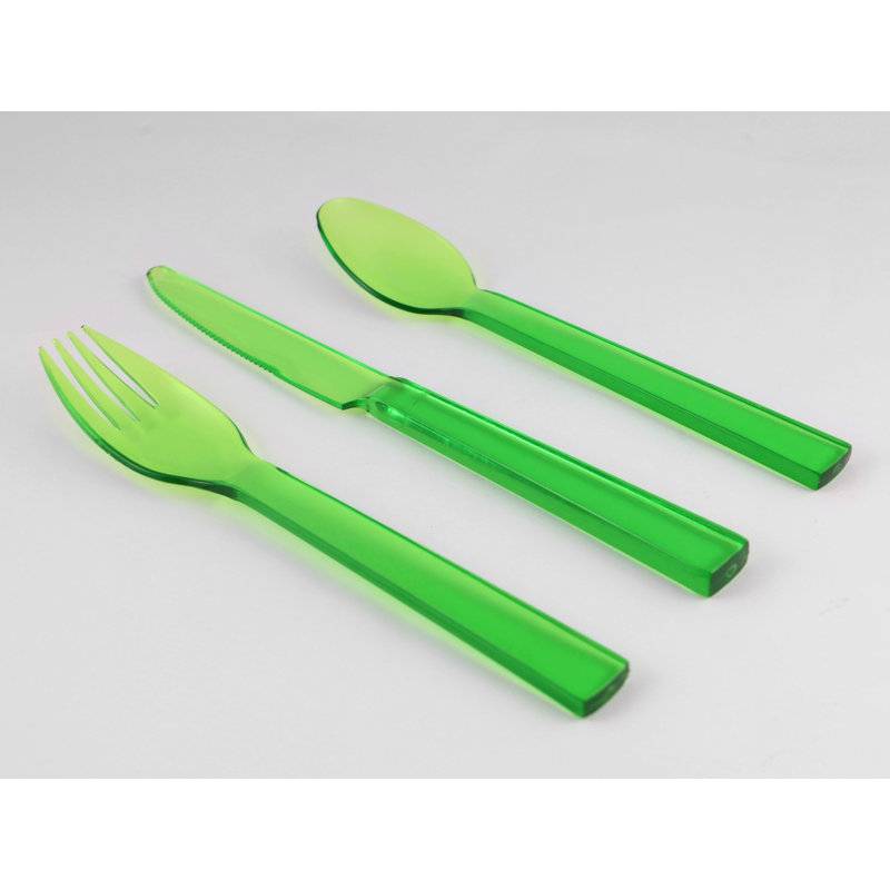 Disposable Flatware Set, Green