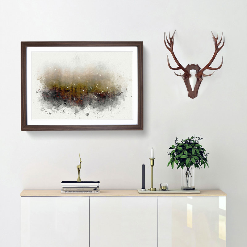 Lappach Forest in Italy in Abstract - Picture Frame Graphic Art Print, 48cm H x 65cm W x 2cm D, Walnut Framed