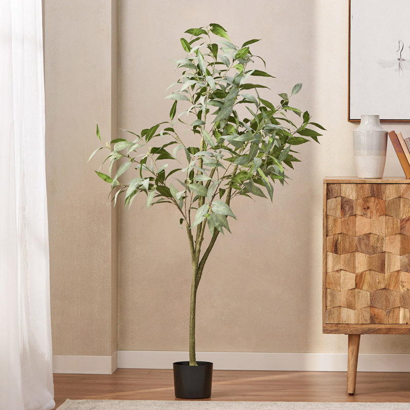 Eucalyptus artificiel en pot, H 63 po x l 27,5 po x P 24,5 po