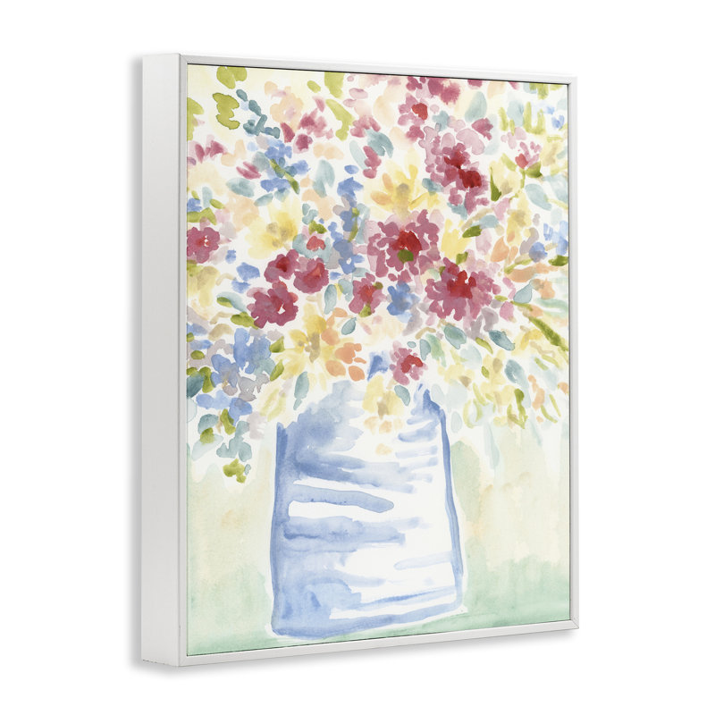  Soft Country Blossoms Grey Framed Giclee Art by June Erica Vess, 20" H x 16" W, Estampe numérique encadrée blanc bord de mer