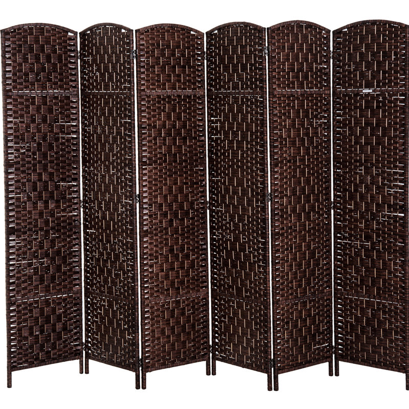 Clôture de pièce brune élégante. Améliore l'intimité et la déco grâce à sa structure tressée artistique marron. Parfait pour les bibliothèques.