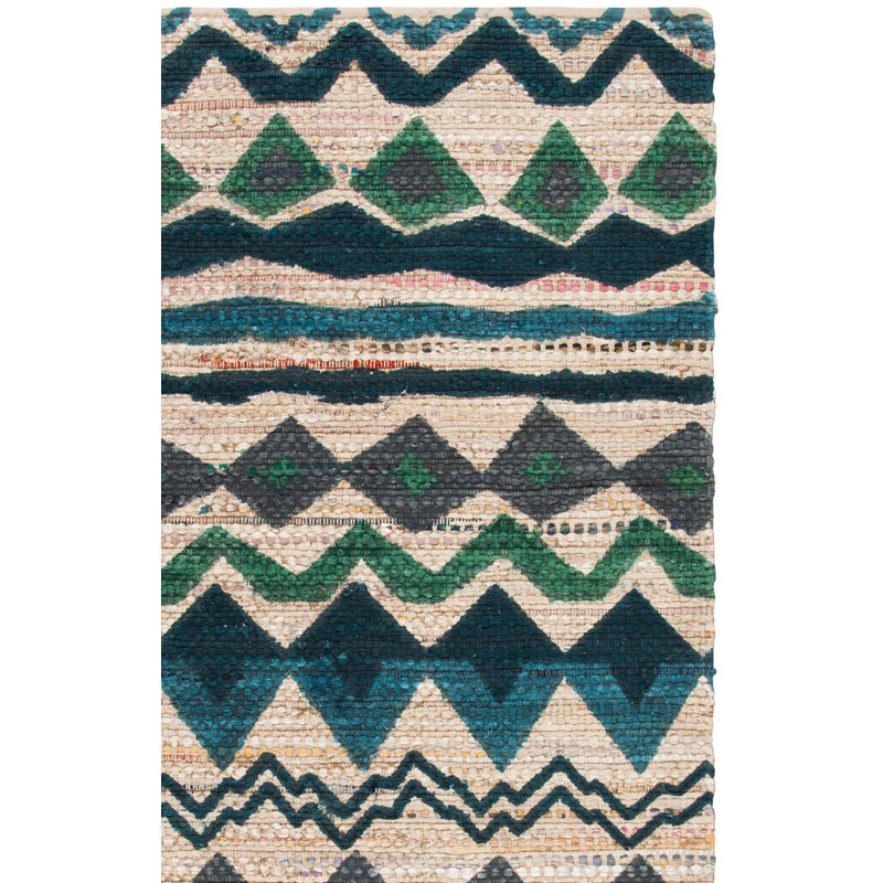 Burrell Cedar Brook Hand Loomed Cotton Geometric Rug, Rectangle 8' x 10'