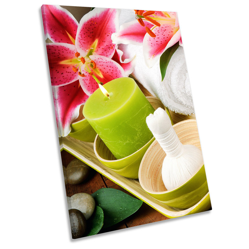 Zen Spa Candle Bathroom - Wrapped Canvas Print, 76.2cm H x 50.8cm W x 2cm D