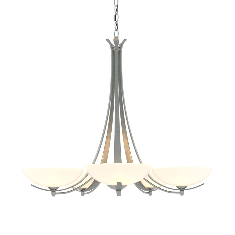Aegis 5 - Light Shaded Classic/Traditional Chandelier, Vintage Platinum