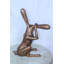 Statue de lapin en bronze, charmante décoration intérieure, collection Nifao 8 pi x 14 po x H 22 po
