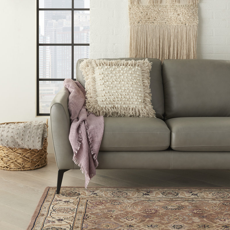 Fringed Cotton Throw Pillow