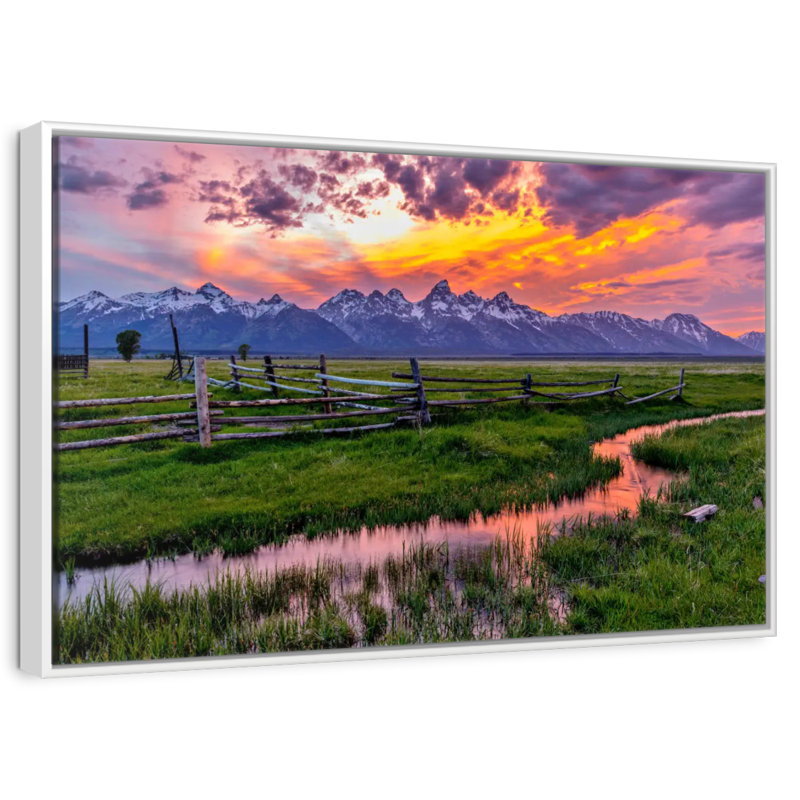 Éclat de Grand Teton, Cadre flottant blanc, 13 po x 9 po