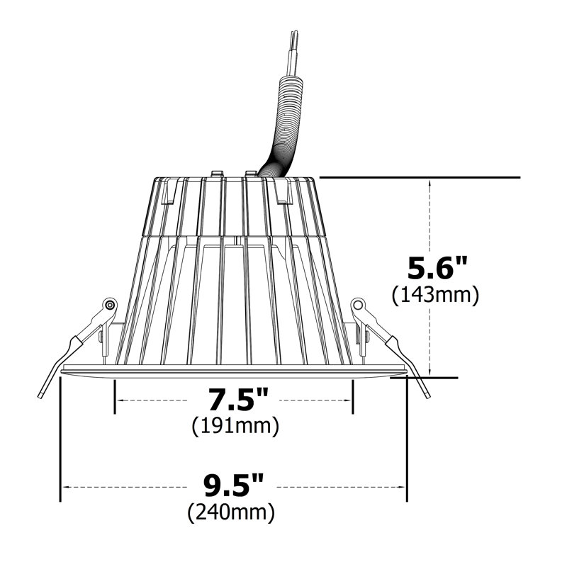 Ensemble d'éclairage encastré 8 "Ultra Slim, Nickel