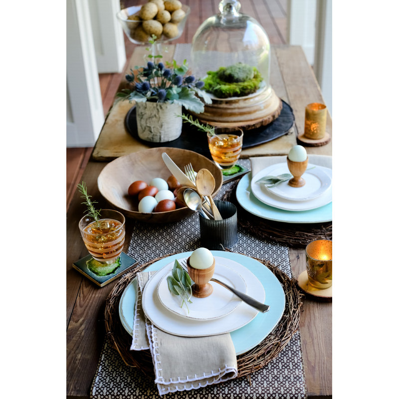 Lastra Handmade Stoneware Appetizer Plate, Aqua