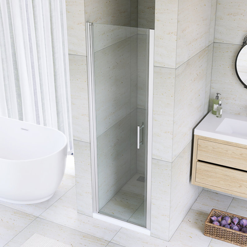 Porte de douche pivotante 28-29 3/8 po, Chrome chrome