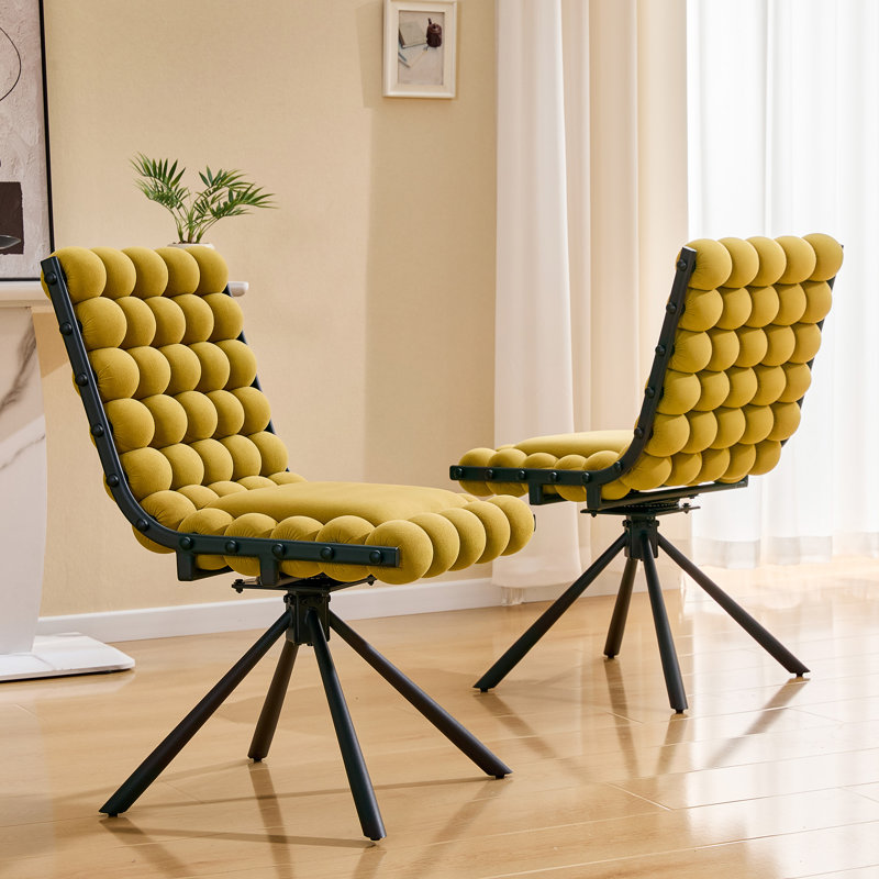 Ensemble de 2 chaises d'appoint Modern, Jaune