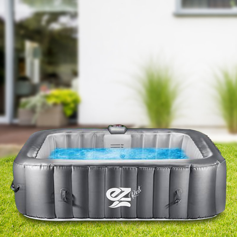 6-Seat Inflatable Pool Spa with Light - Portable Hot Tub Spa with Remote Control