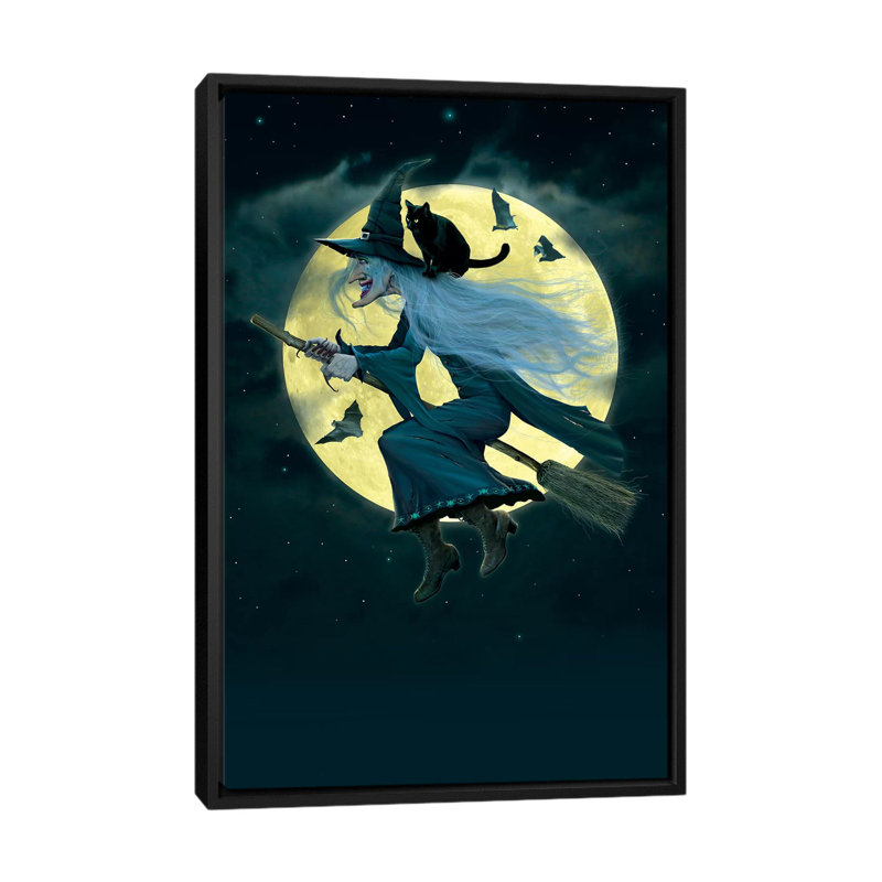 Witch 1 Piece Wall Art on Canvas, 66.04 cm H x 45.72 cm W, Black Framed
