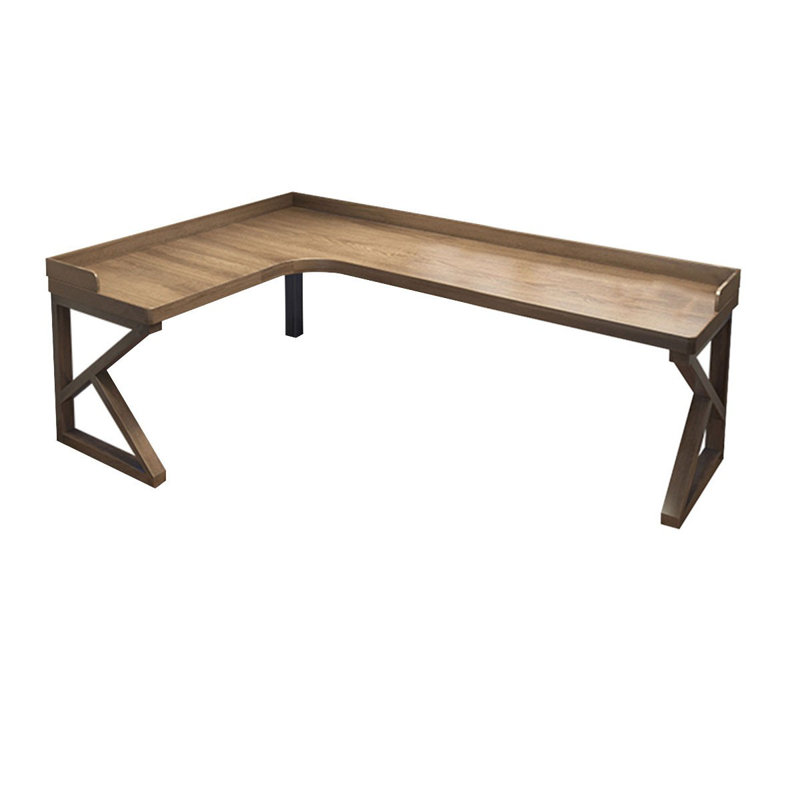 Bureau rectangulaire en bois massif noyer clair, H 29,53 po x l 78,74 po x P 55,12 po, Retour à gauche