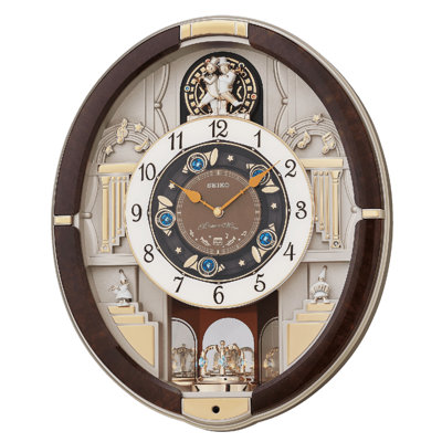 QXM289BRH Melodies In Motion Clock, Brown