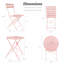 Ensemble de 3 chaises de patio Kiven avec chaises et table pliantes en métal, durables et peu encombrantes pour une utilisation extérieure-1309464450