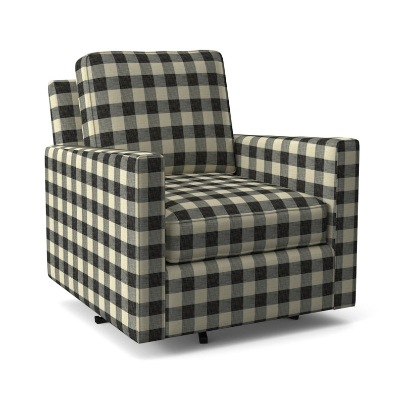 Nicklaus Armchair, Black Buffalo Check; 0120-81