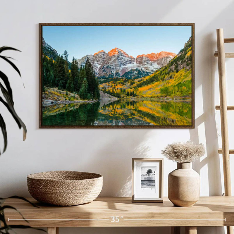 Marron en automne, 25 po x 17 po, Cadre flottant noyer